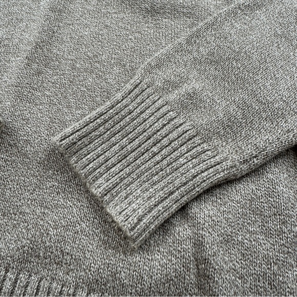 American Eagle Beige Tan Cotton Half Zip & Button Up Knitted Sweater Athletic M - Picture 7 of 11
